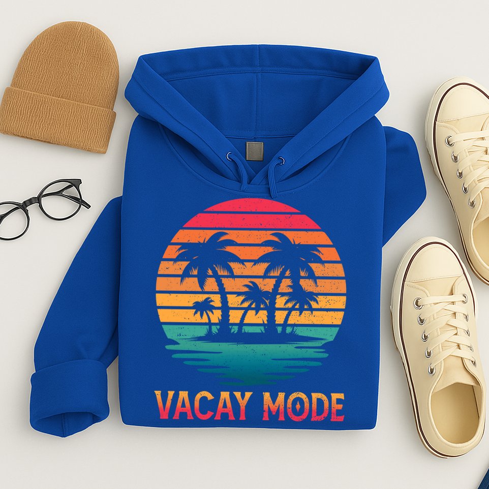 Vacay Mode Coconut Palm Trees Retro Tropical Summer Vibes Cute Gift Hoodie