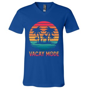 Vacay Mode Coconut Palm Trees Retro Tropical Summer Vibes Cute Gift V-Neck T-Shirt