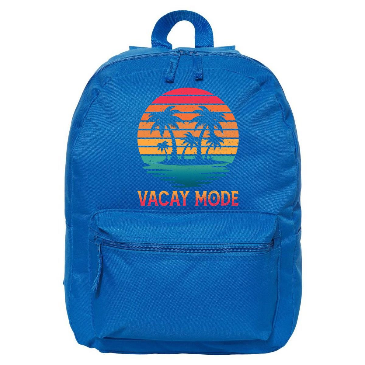 Vacay Mode Coconut Palm Trees Retro Tropical Summer Vibes Cute Gift 16 in Basic Backpack