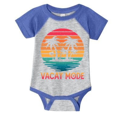 Vacay Mode Coconut Palm Trees Retro Tropical Summer Vibes Cute Gift Infant Baby Jersey Bodysuit