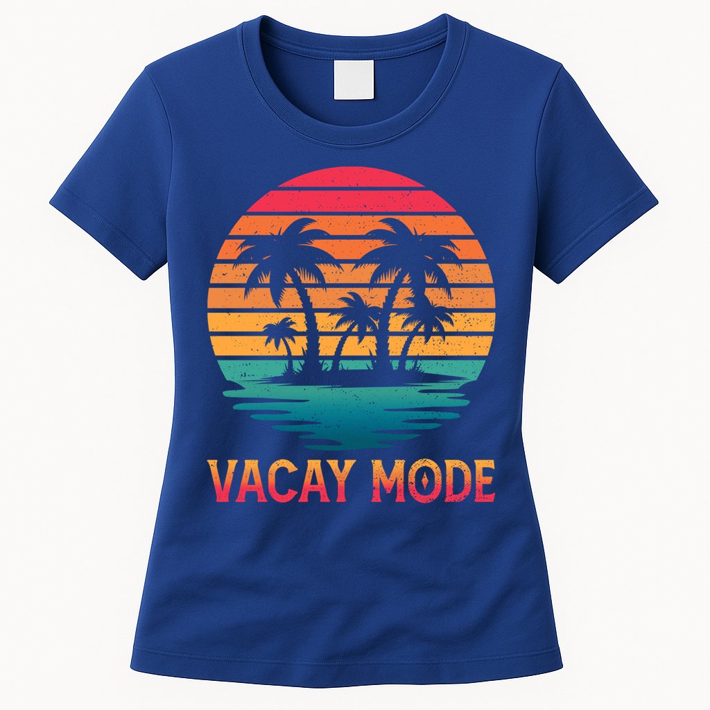 Vacay Mode Coconut Palm Trees Retro Tropical Summer Vibes Cute Gift Womens T-Shirt