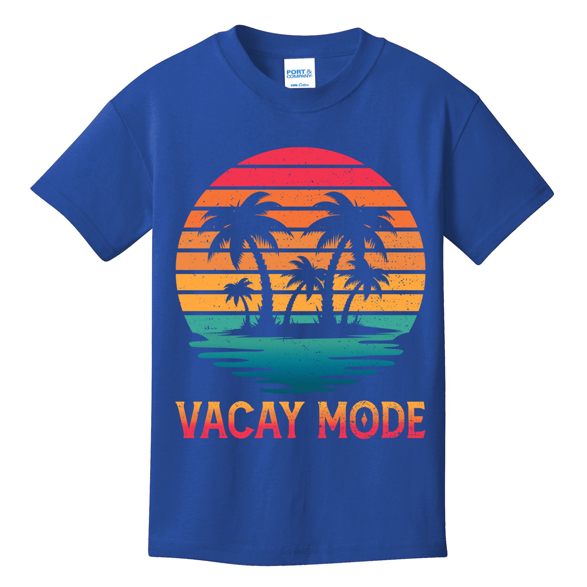 Vacay Mode Coconut Palm Trees Retro Tropical Summer Vibes Cute Gift Kids T-Shirt