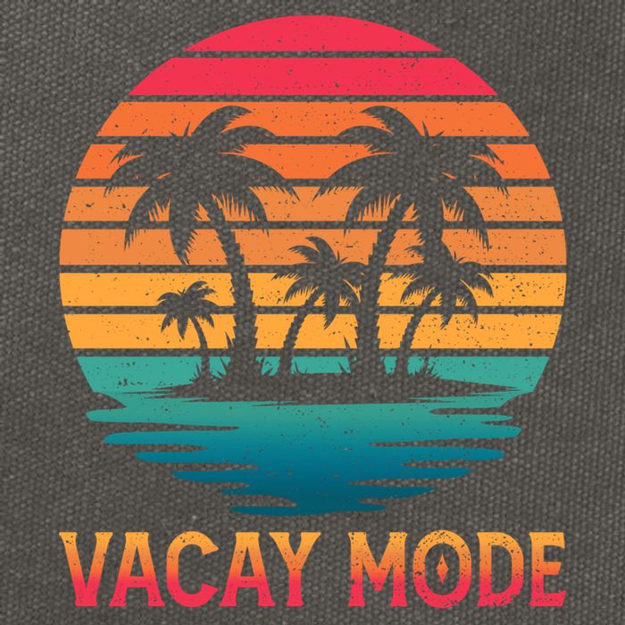 Vacay Mode Coconut Palm Trees Retro Tropical Summer Vibes Cute Gift Cotton Canvas Backpack