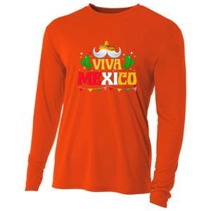 Viva Mexico Cinco De Mayo Gift Funnt Beard Cooling Performance Long Sleeve Crew