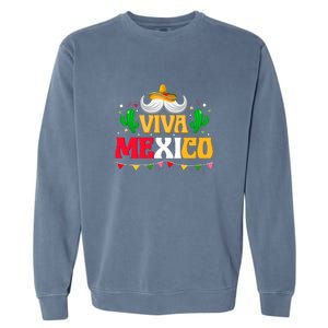 Viva Mexico Cinco De Mayo Gift Funnt Beard Garment-Dyed Sweatshirt