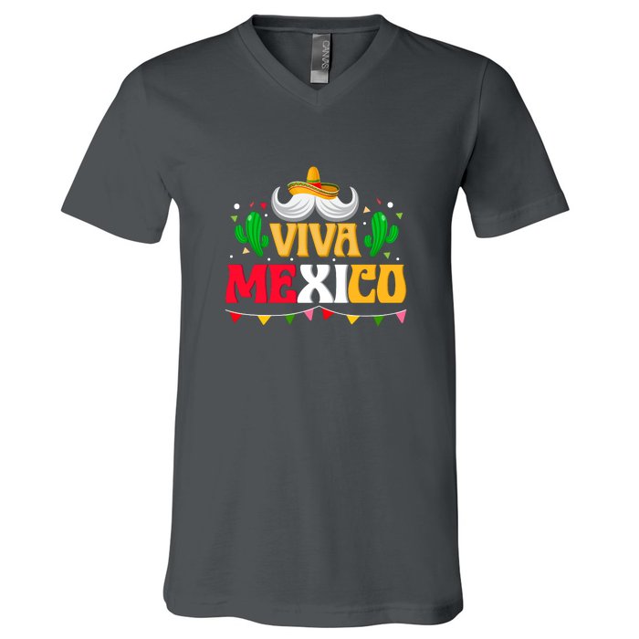 Viva Mexico Cinco De Mayo Gift Funnt Beard V-Neck T-Shirt