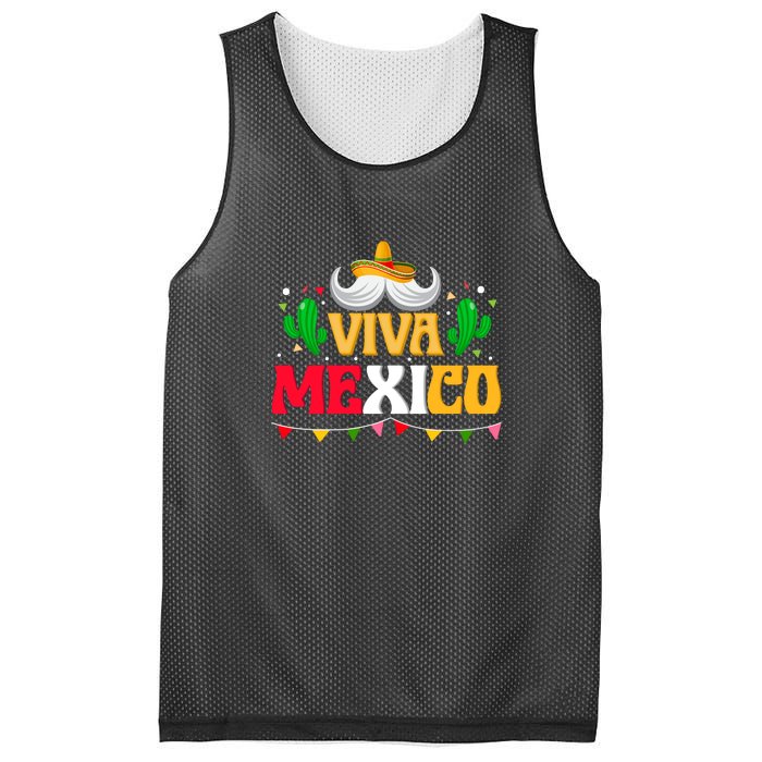 Viva Mexico Cinco De Mayo Gift Funnt Beard Mesh Reversible Basketball Jersey Tank