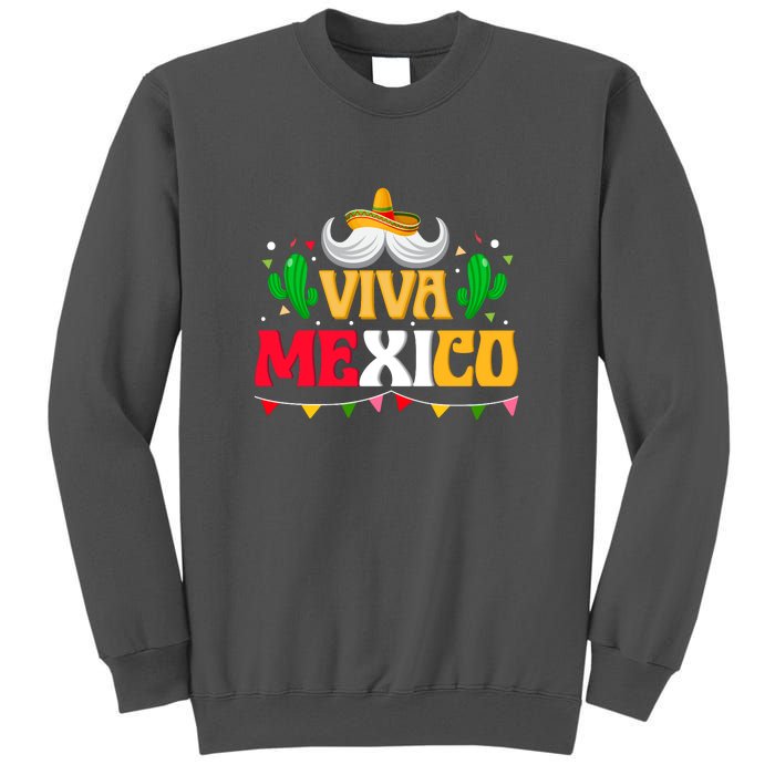 Viva Mexico Cinco De Mayo Gift Funnt Beard Tall Sweatshirt