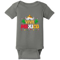 Viva Mexico Cinco De Mayo Gift Funnt Beard Baby Bodysuit