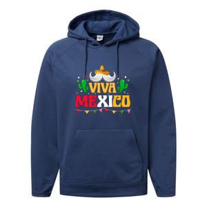 Viva Mexico Cinco De Mayo Gift Funnt Beard Performance Fleece Hoodie