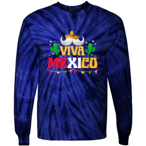 Viva Mexico Cinco De Mayo Gift Funnt Beard Tie-Dye Long Sleeve Shirt