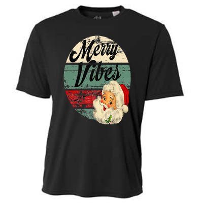 Vintage Merry Christmas Vibes Santa Claus Fun Old Fashioned Cooling Performance Crew T-Shirt