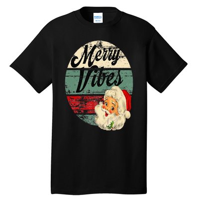 Vintage Merry Christmas Vibes Santa Claus Fun Old Fashioned Tall T-Shirt