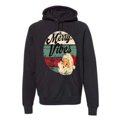 Vintage Merry Christmas Vibes Santa Claus Fun Old Fashioned Premium Hoodie