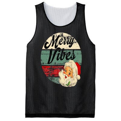 Vintage Merry Christmas Vibes Santa Claus Fun Old Fashioned Mesh Reversible Basketball Jersey Tank