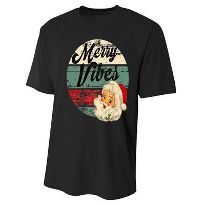 Vintage Merry Christmas Vibes Santa Claus Fun Old Fashioned Performance Sprint T-Shirt