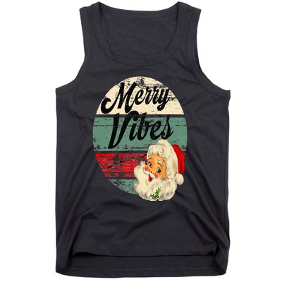 Vintage Merry Christmas Vibes Santa Claus Fun Old Fashioned Tank Top