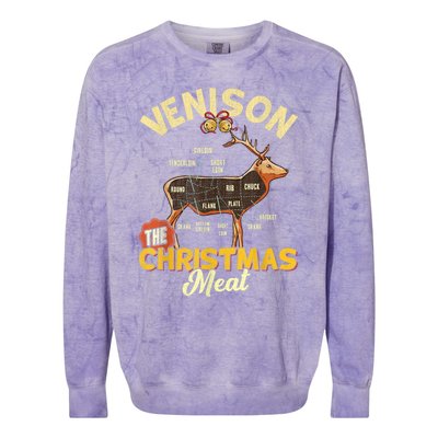 Venison Meat Chart The Christmas Meat Deer Hunter Hunting Colorblast Crewneck Sweatshirt