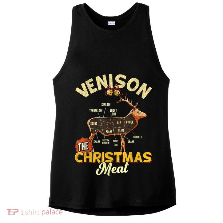 Venison Meat Chart The Christmas Meat Deer Hunter Hunting Ladies PosiCharge Tri-Blend Wicking Tank