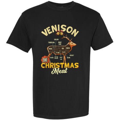 Venison Meat Chart The Christmas Meat Deer Hunter Hunting Garment-Dyed Heavyweight T-Shirt