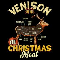 Venison Meat Chart The Christmas Meat Deer Hunter Hunting Cooling Performance Crew T-Shirt