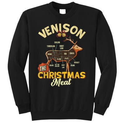 Venison Meat Chart The Christmas Meat Deer Hunter Hunting Sweatshirt