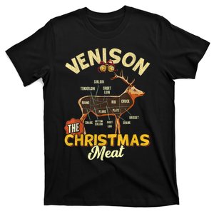 Venison Meat Chart The Christmas Meat Deer Hunter Hunting T-Shirt