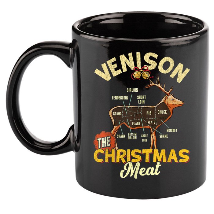 Venison Meat Chart The Christmas Meat Deer Hunter Hunting 11oz C Handle Ceramic Mug