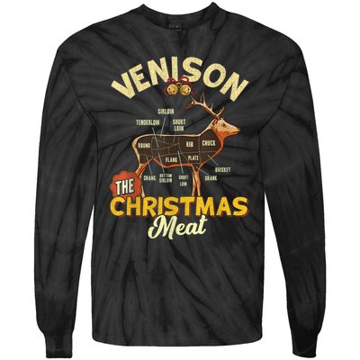 Venison Meat Chart The Christmas Meat Deer Hunter Hunting Tie-Dye Long Sleeve Shirt