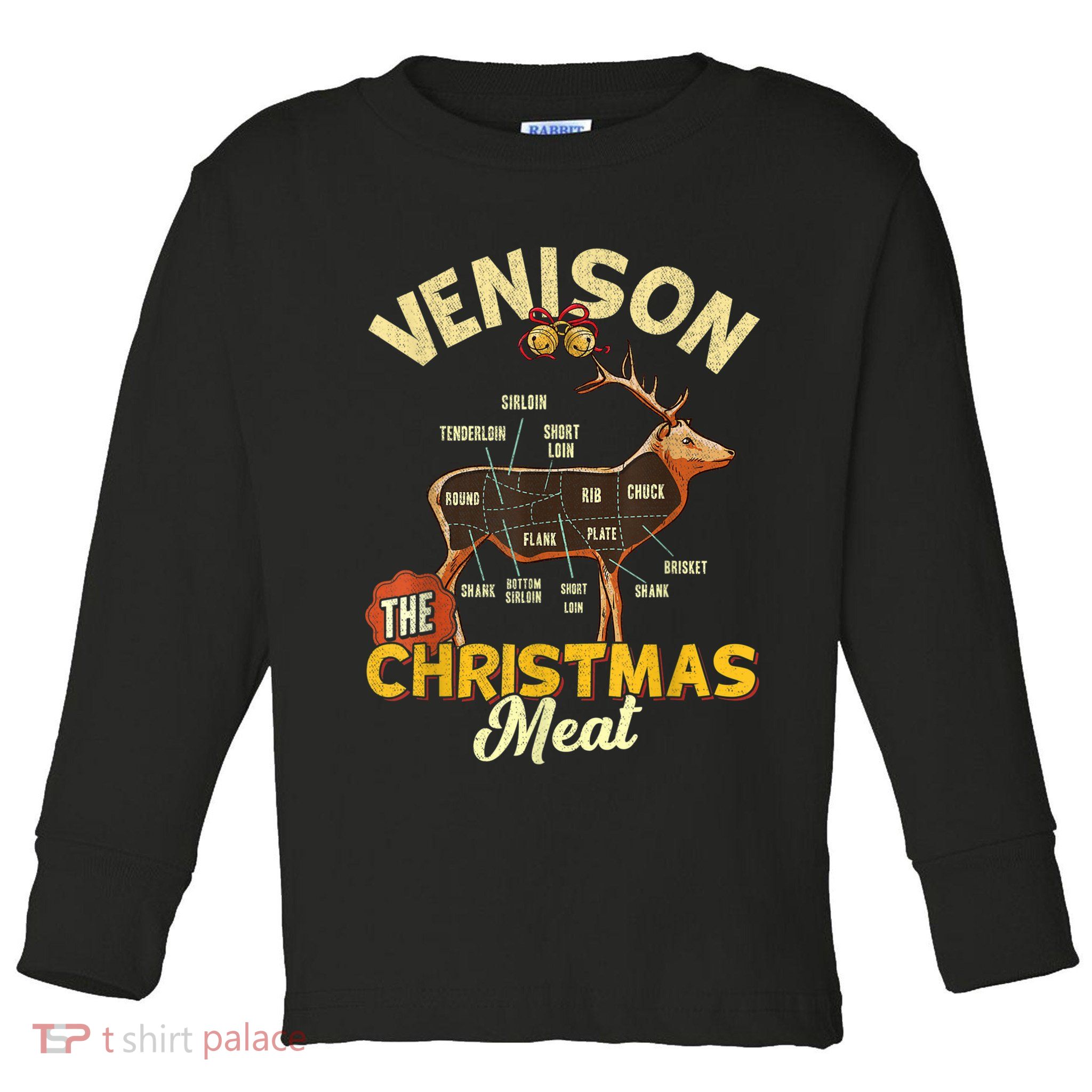 Venison Meat Chart The Christmas Meat Deer Hunter Hunting Toddler Long Sleeve Shirt