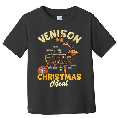 Venison Meat Chart The Christmas Meat Deer Hunter Hunting Toddler T-Shirt