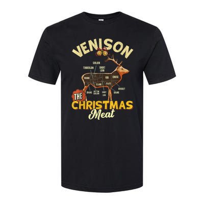 Venison Meat Chart The Christmas Meat Deer Hunter Hunting Softstyle CVC T-Shirt