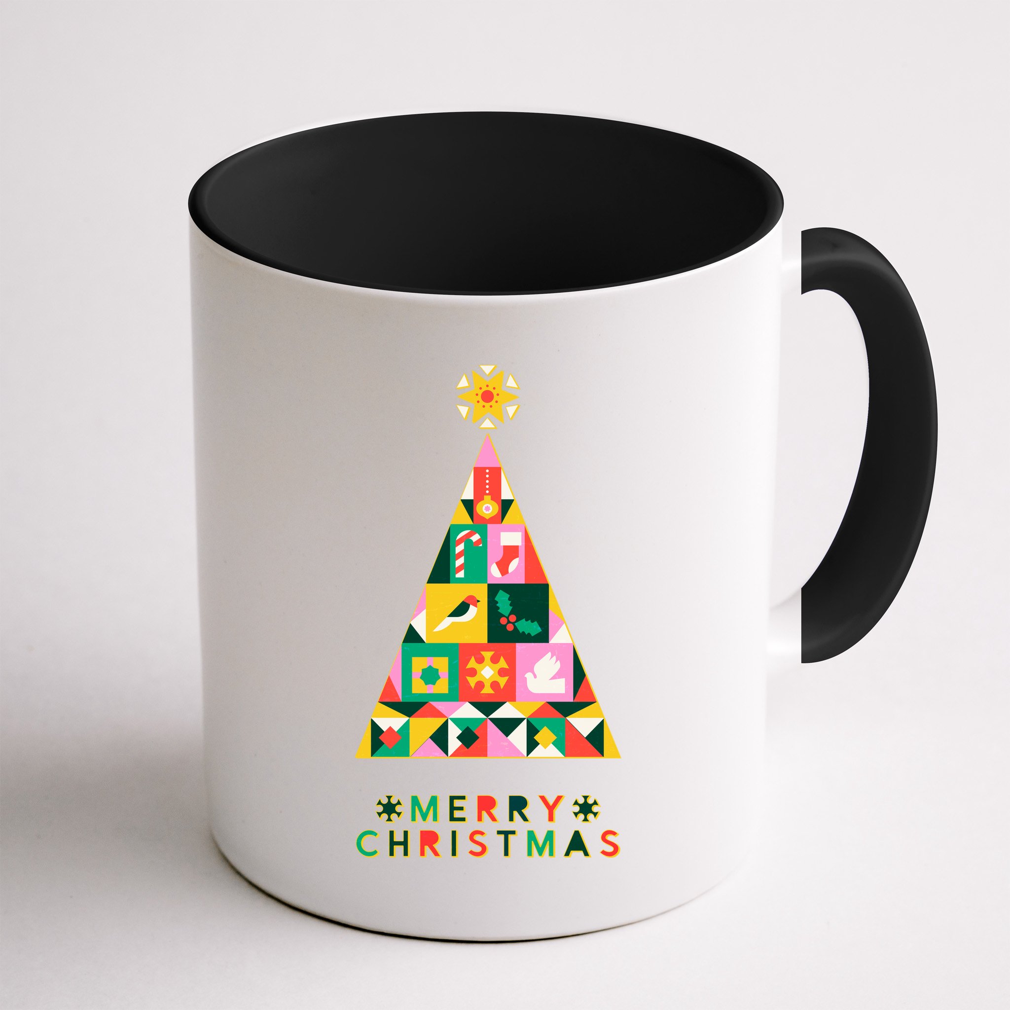 Vintage Merry Christmas Pattern Tree Mug