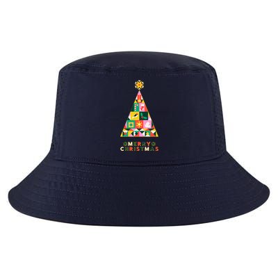 Vintage Merry Christmas Pattern Tree Cool Comfort Performance Bucket Hat