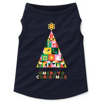 Vintage Merry Christmas Pattern Tree Doggie Tank