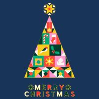 Vintage Merry Christmas Pattern Tree Sweatshirt