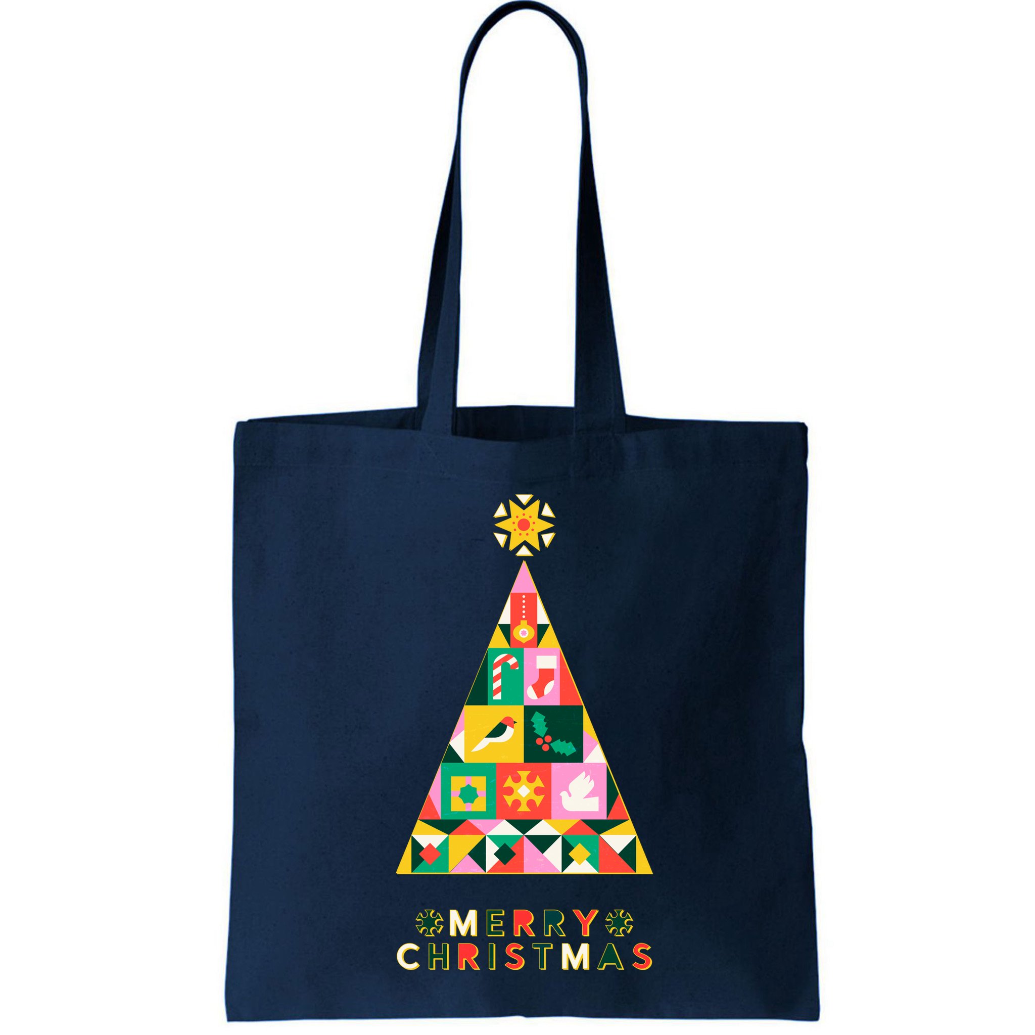 Vintage Merry Christmas Pattern Tree Bag