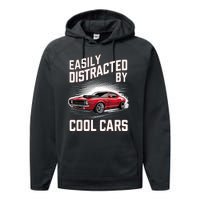 Vintage Muscle Car Easily Distracted By Cool Cars Performance Fleece Hoodie