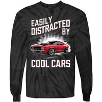 Vintage Muscle Car Easily Distracted By Cool Cars Tie-Dye Long Sleeve Shirt