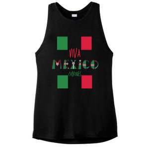 Viva Mexico Cabrones Funny Mexico Flag Ladies PosiCharge Tri-Blend Wicking Tank