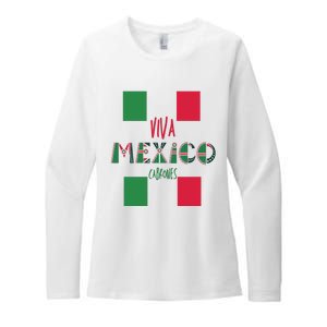 Viva Mexico Cabrones Funny Mexico Flag Womens CVC Long Sleeve Shirt