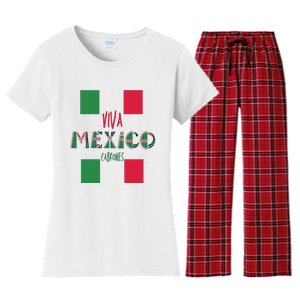 Viva Mexico Cabrones Funny Mexico Flag Women's Flannel Pajama Set