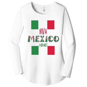 Viva Mexico Cabrones Funny Mexico Flag Women's Perfect Tri Tunic Long Sleeve Shirt