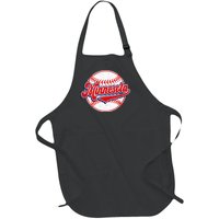 Vintage Minnesota Cityscape Baseball Lover Player And Fans Full-Length Apron With Pockets