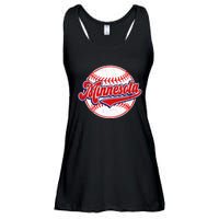 Vintage Minnesota Cityscape Baseball Lover Player And Fans Ladies Essential Flowy Tank