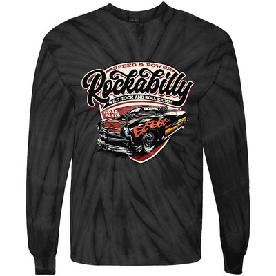 Vintage Muscle Car Graphic Tie-Dye Long Sleeve Shirt