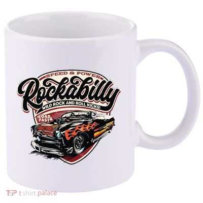 Vintage Muscle Car Graphic 11oz C Handle Ceramic Mug