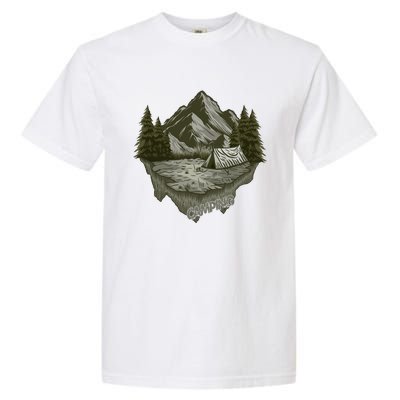 Vintage Mountain Camping Graphic Garment-Dyed Heavyweight T-Shirt