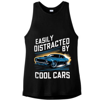 Vintage Muscle Car Easily Distracted By Cool Cars Ladies PosiCharge Tri-Blend Wicking Tank