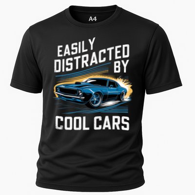 Vintage Muscle Car Easily Distracted By Cool Cars Cooling Performance Crew T-Shirt